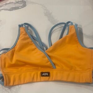 Orange and Blue Tiger Friday dance top adult XS